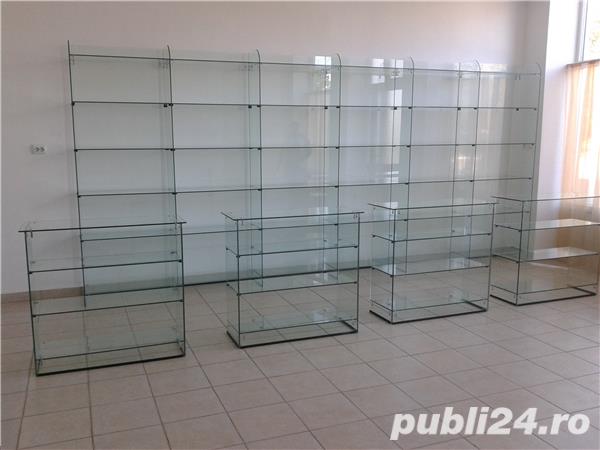 Rafturi sticla tejghele tonete vitrine rafturi magazin