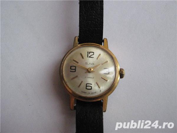 Ceas mecanic SLAVA de dama, marcat Au10+