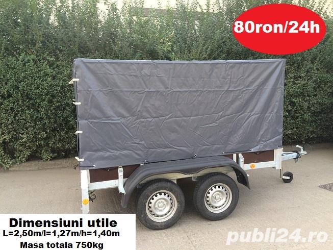 Inchiriez remorca auto 750kg /cu doua punti 100 ron/zi