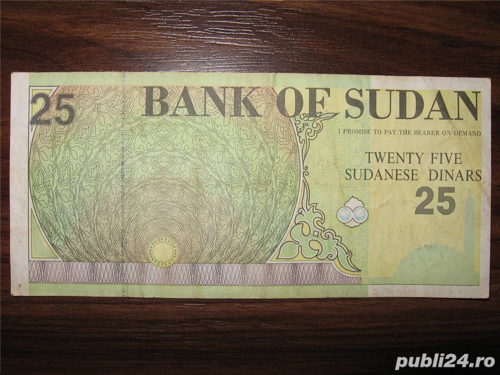 Bancnota de 25 sudanese dinars pentru colectionari