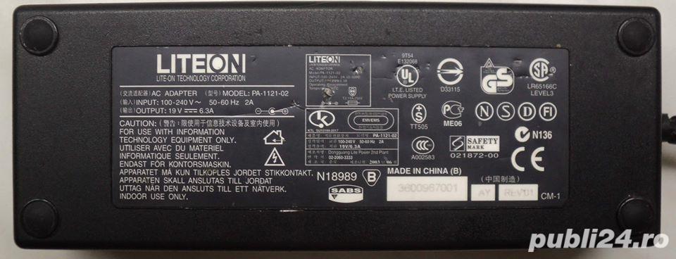 Alimentator-Incarcator Laptop 19V, 6,3A (fara cabluri) Alimentator-Incarcator Laptop 19V, 6,3A (fara cabluri)