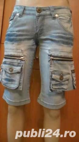 Promotie! Blugi / pantaloni scurti 2 in 1 , cu buzunare multiple