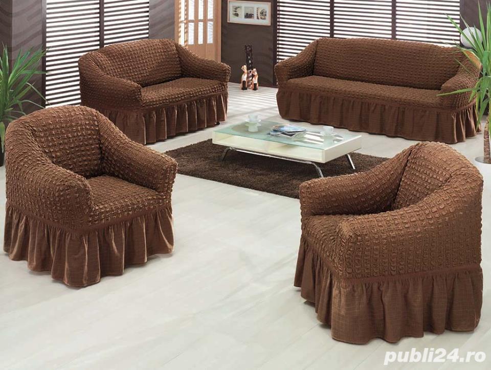 Set huse canapea si fotolii 3.1.1. - Maro Set huse canapea si fotolii 3.1.1. - Maro