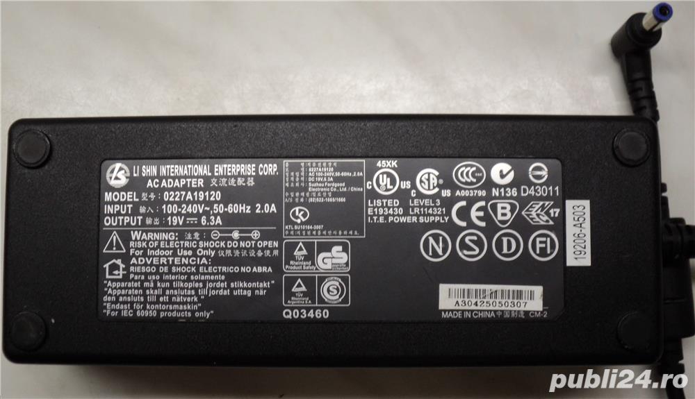 Incarcator-Alimentator Laptop 19V 6,3A Incarcator-Alimentator Laptop 19V 6,3A