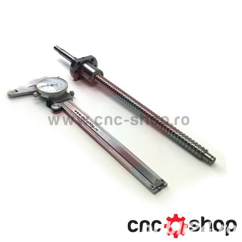 Surub cu bile SFU1204, prelucrat la capete + piulita cu flansa - 300mm