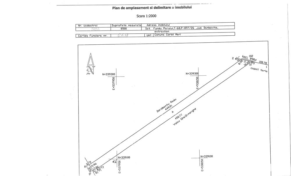 Teren intravilan 8500 mp Corbii Mari, Dambovita