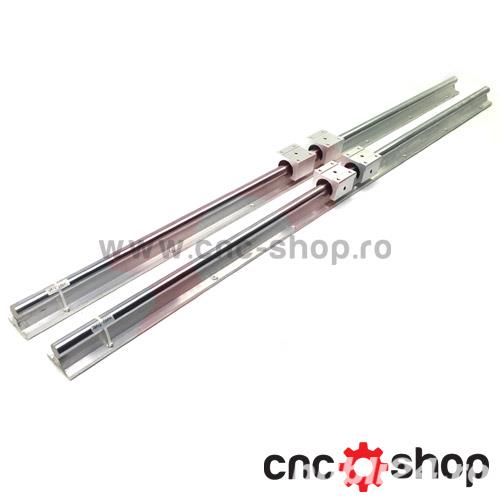 SET 2 axe SBR16-1000mm + 4 rulmenti liniari in carcasa aluminiu