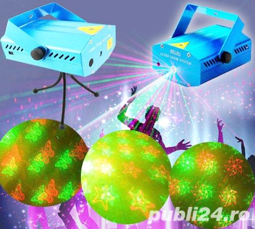 Laser rosu si verde 220V senzor muzica disco bar