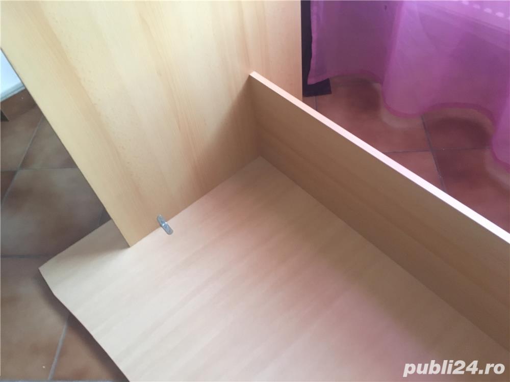 Birou din pal melaminat directorial, simplu, demontabil, maro, usor de transportat