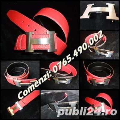 Curea barbateasca piele ecologica 2 fete catarama monograma metalica