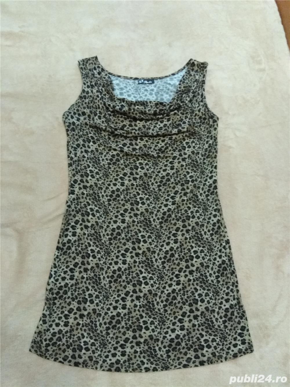 Rochie tip leopard, culoare bej cu crem.