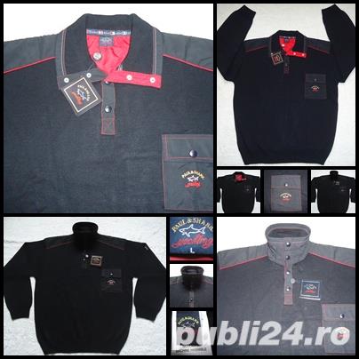 Pulover bleumarin barbati 4 capse guler umeri epoleti 100% lana pura virgina 