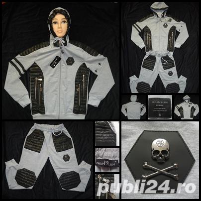 Trening gluga barbatesc bumbac gri fas negru matlasat costum sport hanorac pantaloni lungi barbati