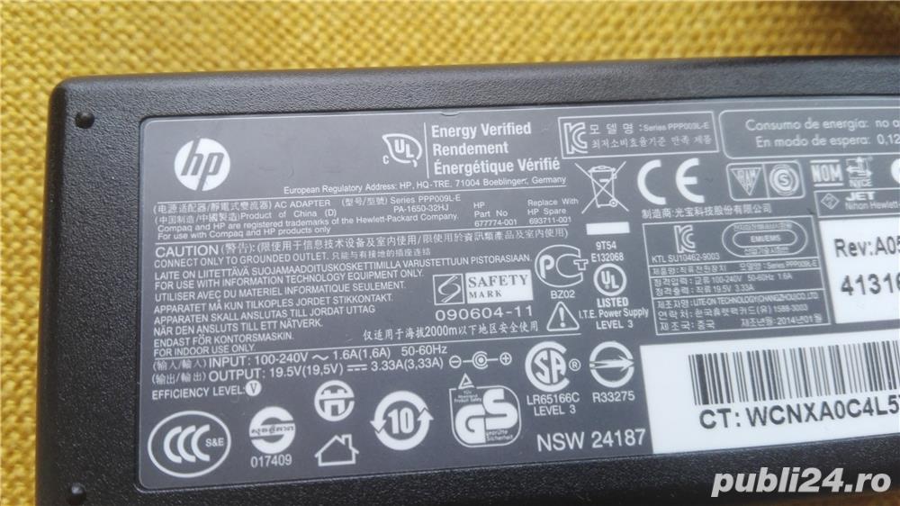 Alimentator laptop HP 18,5v 3,5A pin central