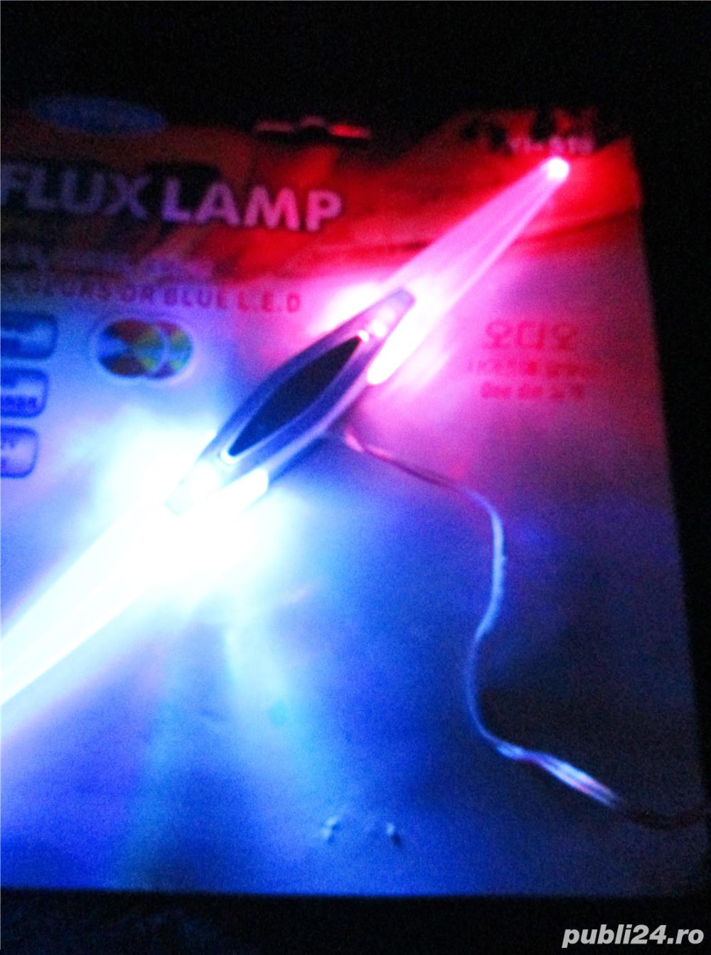 Leduri banda auto 12V lumina multicolora sau albastra cu adaptor bricheta 