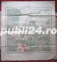  	 Harta topografica Predeal- Brasov, perioada interbelica