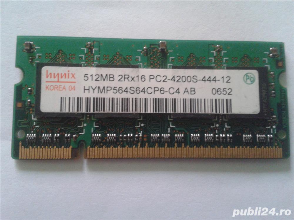 Vand Memorie Laptop Ram Hynix HYMP564S64CP6-C4 AB 512Mb DDR2 533Mhz Pret 5 Lei
