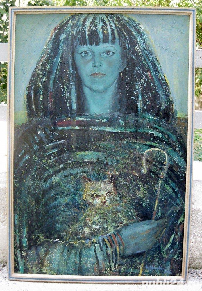 Gabriel Gheorghiu - Portret Adelina tablou ulei pe panza inramat 62x92cm