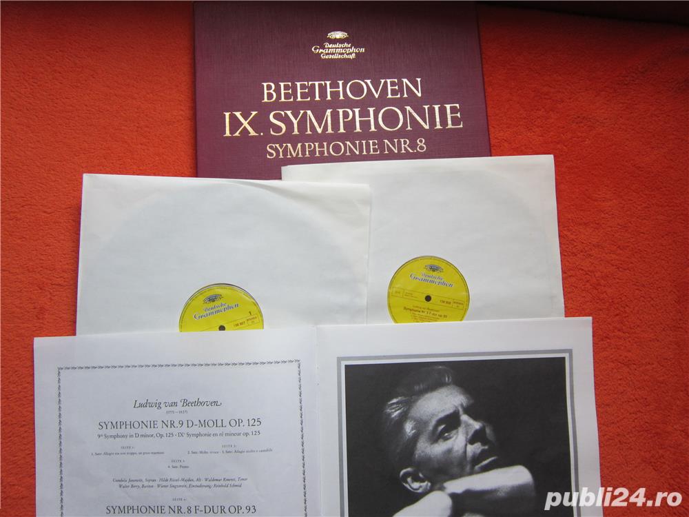vinil 2xLP Beethoven  Oda Bucuriei Sinfonia Nr.9& 8 dir.Karajan