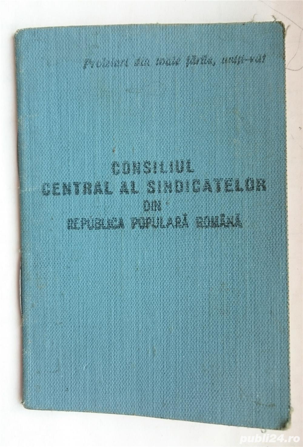 document, legitimatie, carnet membru CCS timbre fiscale, act vechi colectie RPR