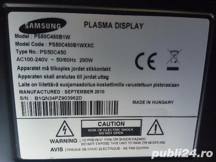Plasma tv Samsung PS50C450B1WXXC defect