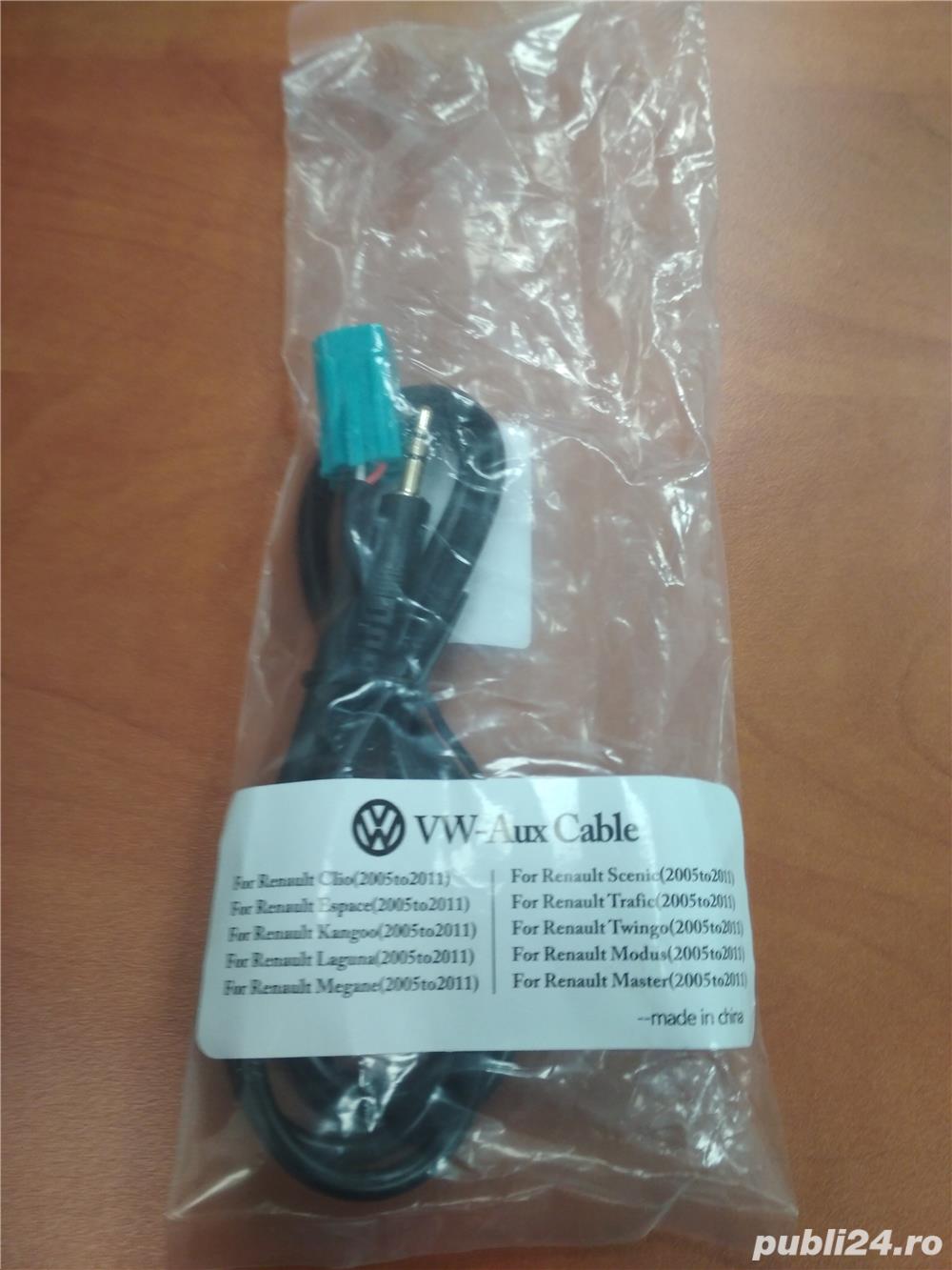Cablu audio auxiliar pentru casetofoanele auto Renault dupa 2005 si VW Cablu audio auxiliar pentru casetofoanele auto Renault dupa 2005 si VW