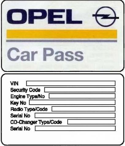 Car pas Opel Citire cod securitate: AstraG/CorsaC/AstraH/VectraC