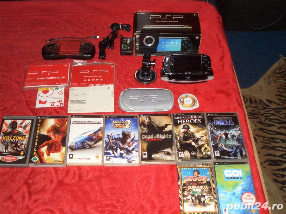 Sony PSP La Cutie cu 12 jocurii Originale +Filme Accesori Diverse Conexiune Internet jocuri multi