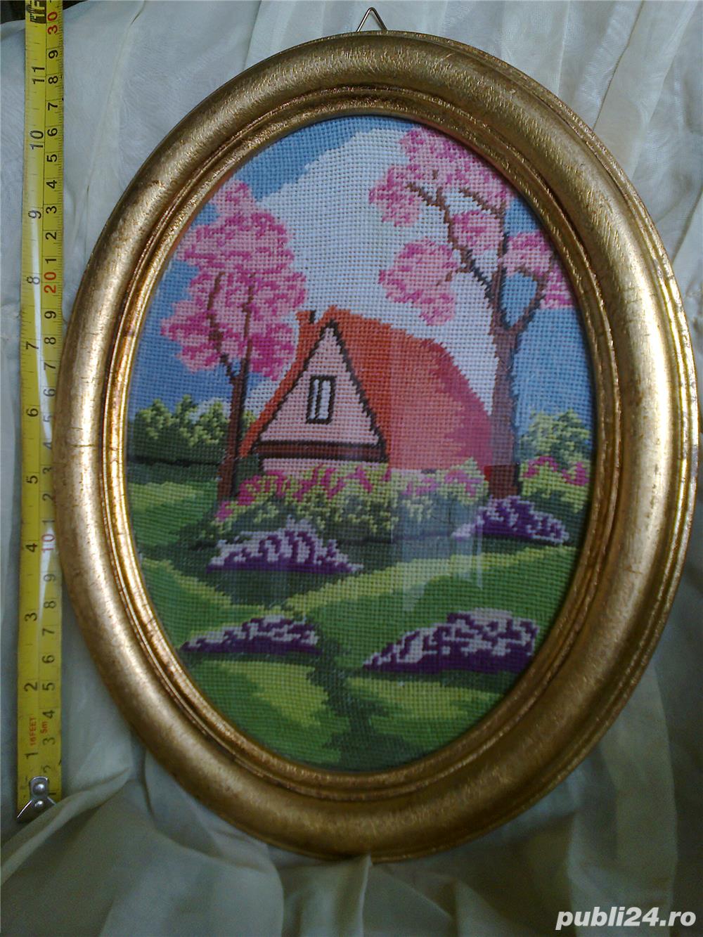 Tablou goblen inramat italian cca 120 ani unicat