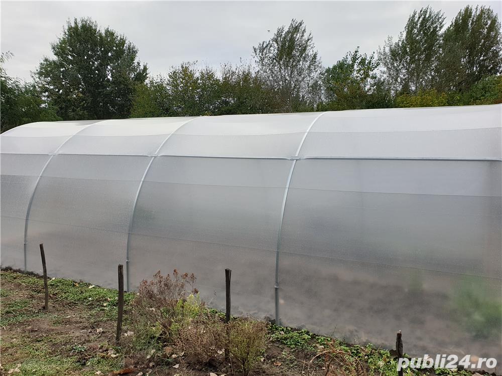 solar metalic pentru legume si flori 8 m lungime  4 m deschidere  2,5 m inaltime