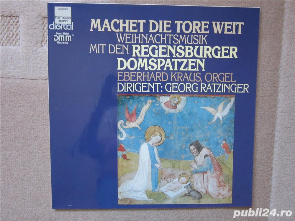 vinil rar Craciun Cor Copii 1988-Regensburger Domspatzen, Georg Ratzinger-nou