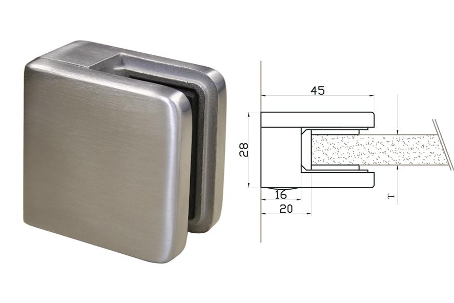 Cleme inox patrat/patrat