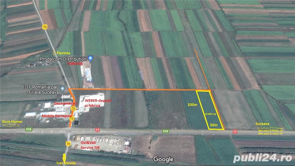 Teren 10.000 mp langa Weber, Vorona, la DN E58 spre Gura Hum Teren 10.000 mp langa Weber, Vorona, la DN E58 spre Gura Hum