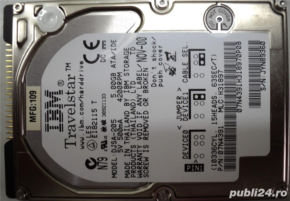 Vintage hard disk ide 2,5" hdd-5 gb ibm-djsa-205