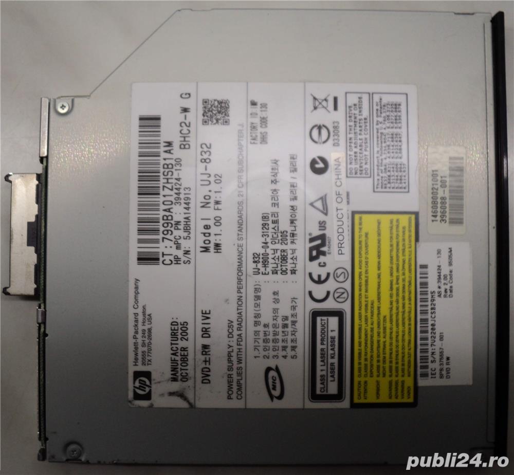 Unitate Optica DVD-RW Multi IDE HP Original Slim UJ-832 BHC2 Unitate Optica DVD-RW Multi IDE HP Original Slim UJ-832 BHC2