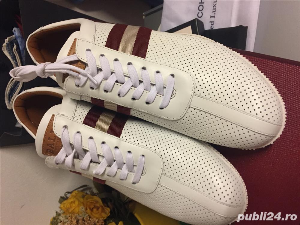 Sneakers Bally white golf,calf/perforated,produs original.