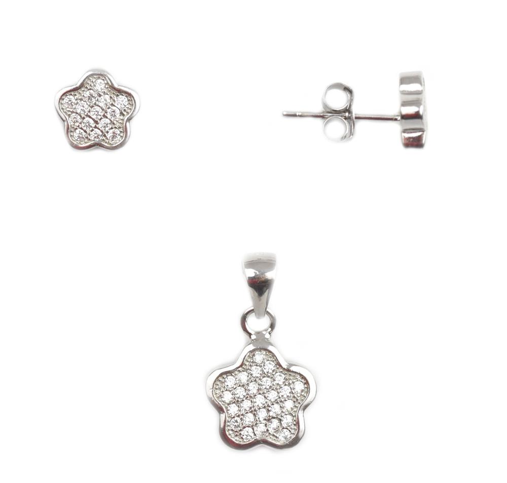 Set argint rodiat cu pietre - DA76 Set argint rodiat cu pietre - DA76