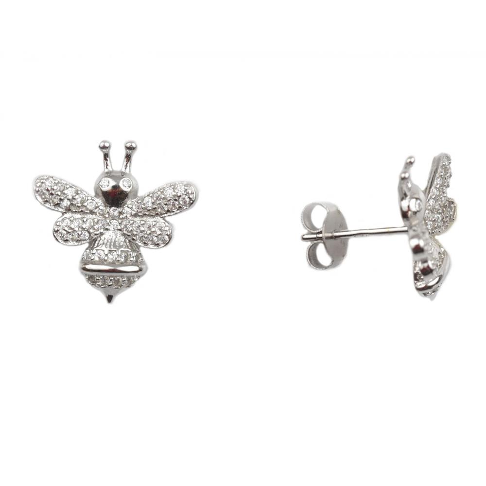 Cercei argint rodiat albinuta - DA87