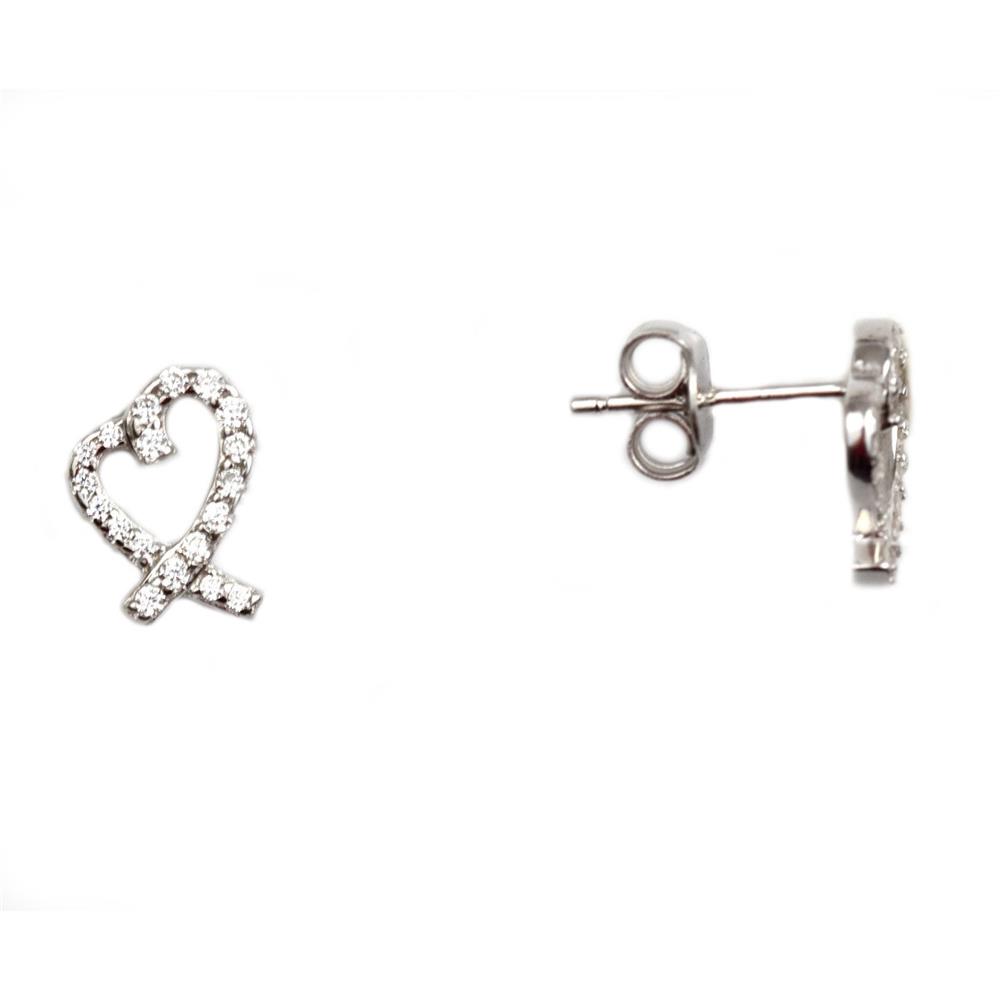 Cercei argint rodiat inimioare - DA89