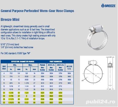 Coliere inox 43-57mm / 7.9 mm latime / la cutie 10 buc - pretul este pentru o cutie