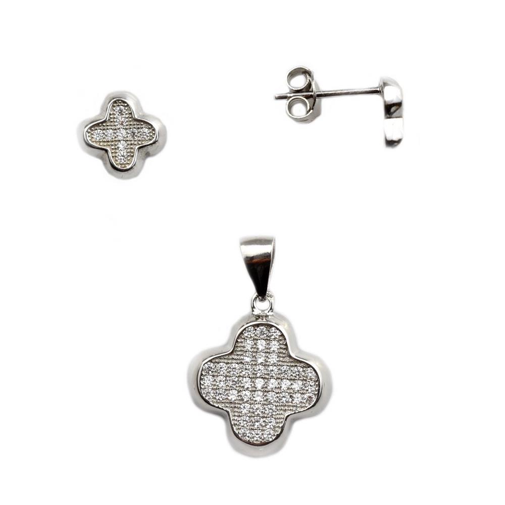 Set argint rodiat cu pietre - DA136 Set argint rodiat cu pietre - DA136