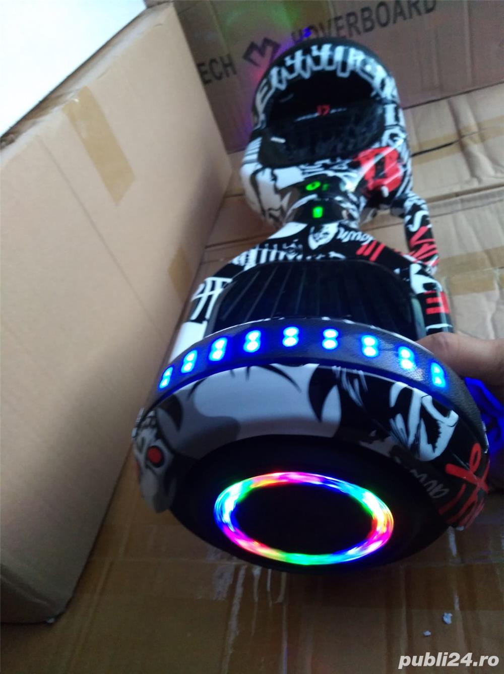 PROMO HoverBoard 2x500w NOU Bluetooth + Boxa + LED-URI ARIPI + Geanta