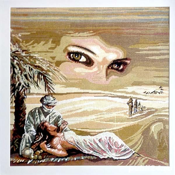 Goblen Poveste din desert,40 x 40 cm suprafata cusuta