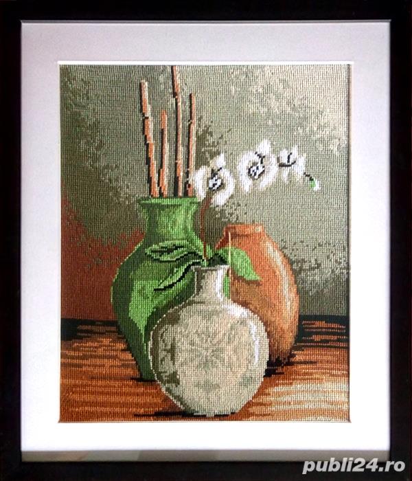 Goblen Natura moartă, 2 fire,19x25 cm suprafață cusută