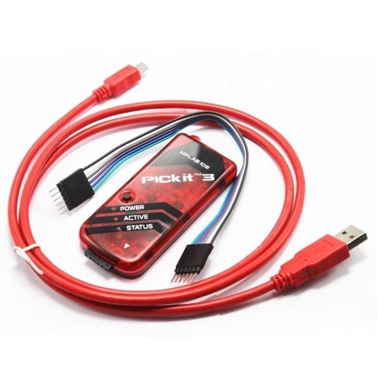 Programator Pickit3, eeprom, soclu ZIF DIP 40, cablu usb, pini, pic