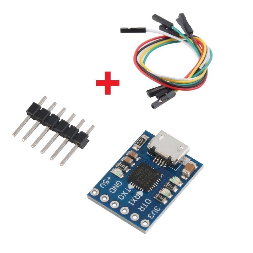 Kit - CP2102 convertor micro USB to TTL UART cabluri, pin DTR, serial