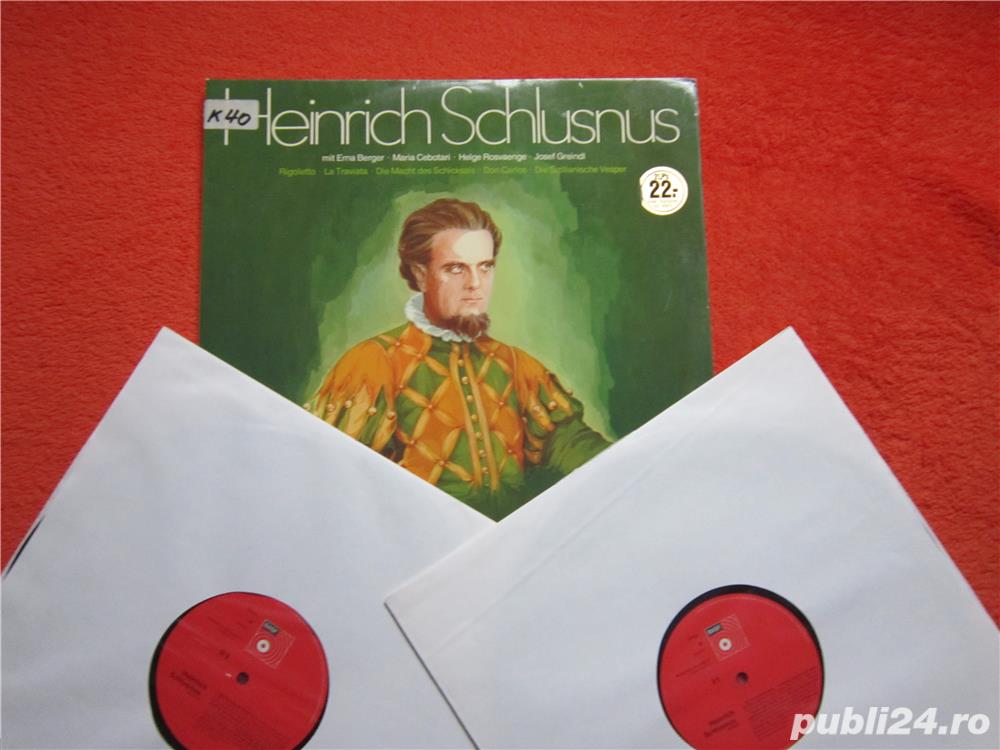 vinil Heinrich Schlusnus: Înregistrări istorice1941-1944  -Verdi