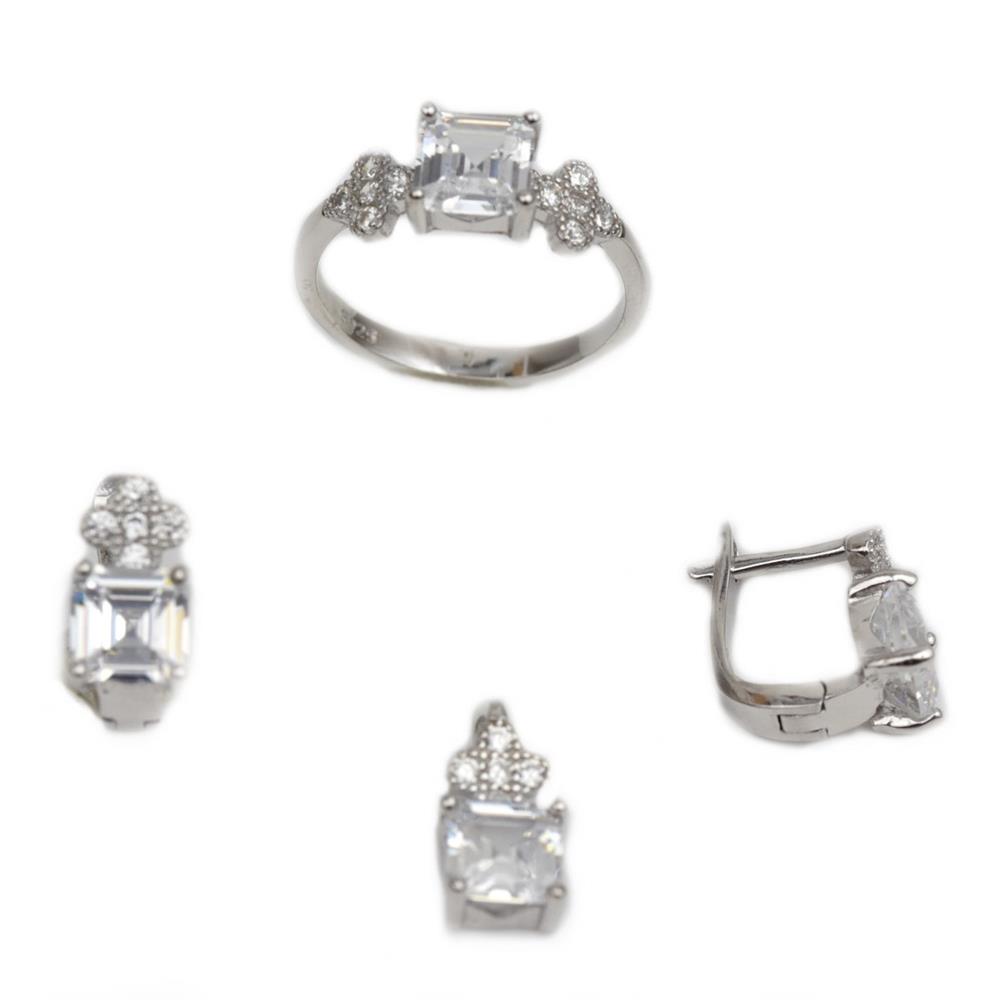 Set argint rodiat cu zirconiu - DA212 Set argint rodiat cu zirconiu - DA212