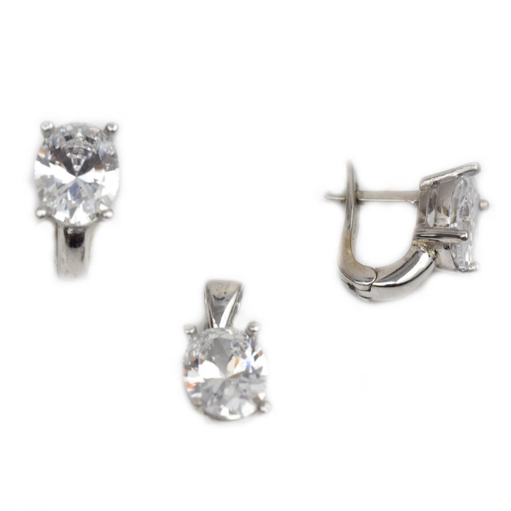 Set argint rodiat cu zirconiu - DA215 Set argint rodiat cu zirconiu - DA215