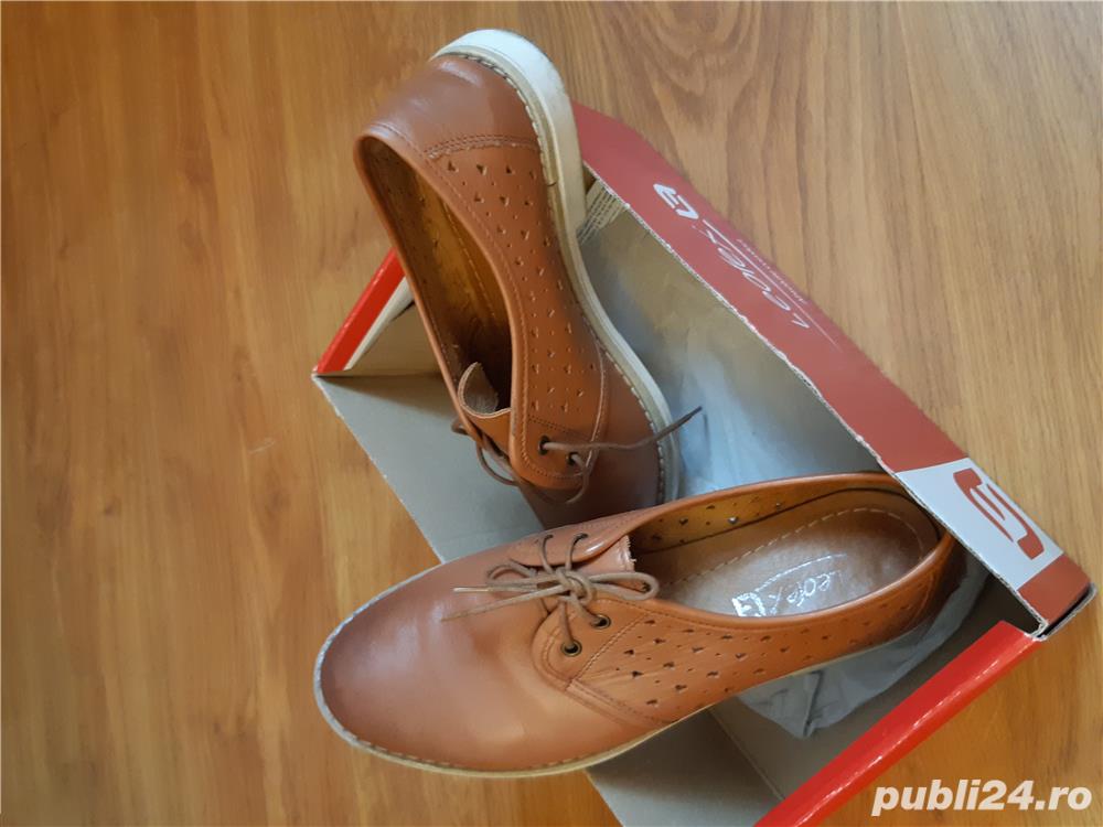 Pantofi dama piele maro leoflex